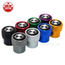 4pcs Black White Performance Sport Car Wheels Tire Air Valve Cap Stem Dust Cover