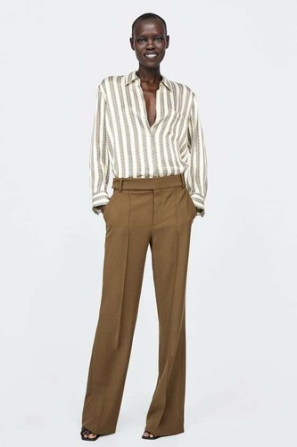 Zara Satin Chain print shirt blouse 