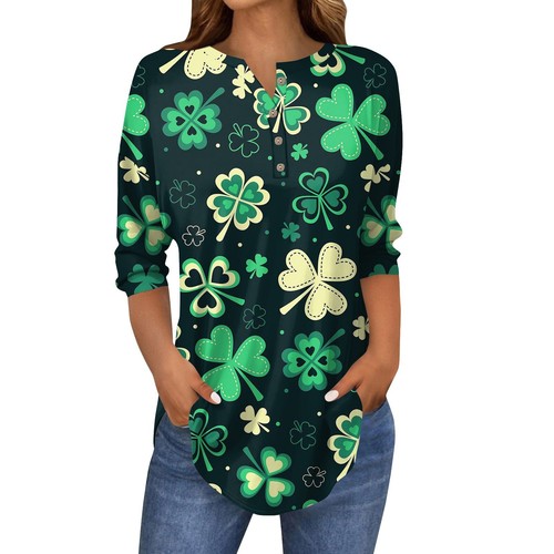 Ladies T-Shirts Casual Tops Spring Crewneck Blouse Long Sleeves Fashion Shirts - Picture 7 of 42