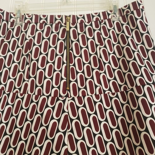 Michael Michael Kors Peplum Short Skirt Women's 12  Brown White Gold Zip Stretch - Picture 4 of 8