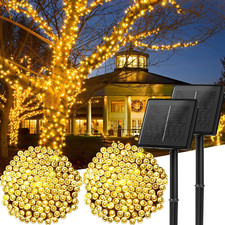 Solar String Lights for outside 2Pack, 2X12M 200 LED Christmas Solar String Ligh