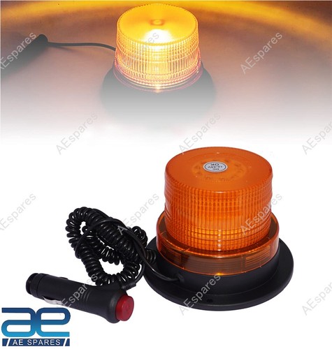 12V/24V LED Amber Flashing Strobe Beacon Emergency Warning Light Magnetic - 第 1/10 張圖片