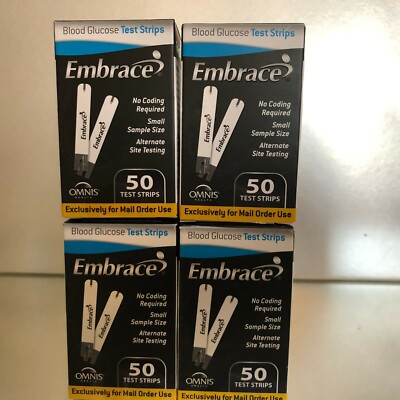 Embrace Blood Glucose Test Strips 200 CT.  Exp 02/2027 Free and Shipping  