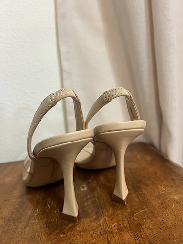 Chelsea Violet Victoria Clear Slingback Pumps Evening Kitten Nude Party Size 6.5 - Picture 4 of 11