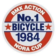 1984 GT BMX NORA Cup seat tube decal - chrome