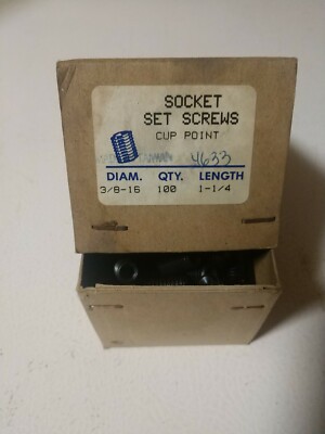 3/8''-16 Cup Point Allen Socket Set Screw Coarse Black Oxide 1 1/4'' Lots of 10