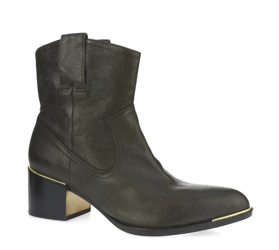 Womens Racheal Zoe Lucil 228635 Gray Pearlized Calfskin Leather Boots Size 6.5 - Image 4 of 4