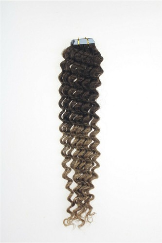 Invisible Tape in Human Hair Extensions Curly Seamless Skin Weft Curly Remy Hair - Picture 122 of 145