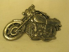 vintage motorcycle belt buckle ornate solid metal cut out cycle 1970's rider