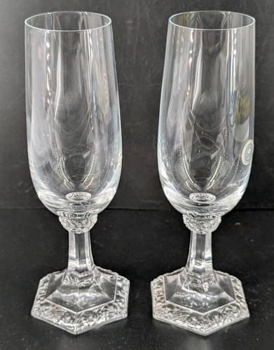 RARE Set 2 Rosenthal Crystal MARIA Champagne Fluted Glasses 7 1/8" BEAUTIFUL!! - Picture 8 of 8