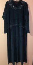 Long Turquoise Fleece Dress, Size M 