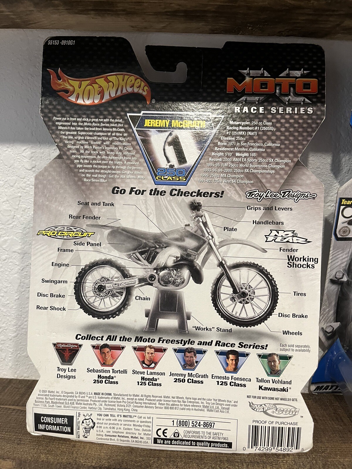 SIGNED Hot Wheels Moto Core Moto X Yz250  King Jeremy Mcgrath MXS Dirt Bike Toy