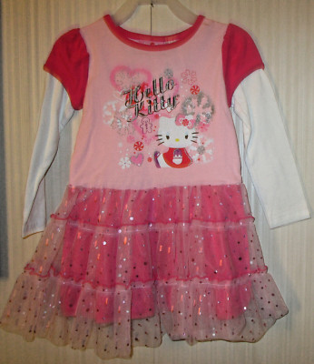 NWT Hello Kitty Pink Christmas Dress Tulle Skirt Glitter Sparkle 24 Month