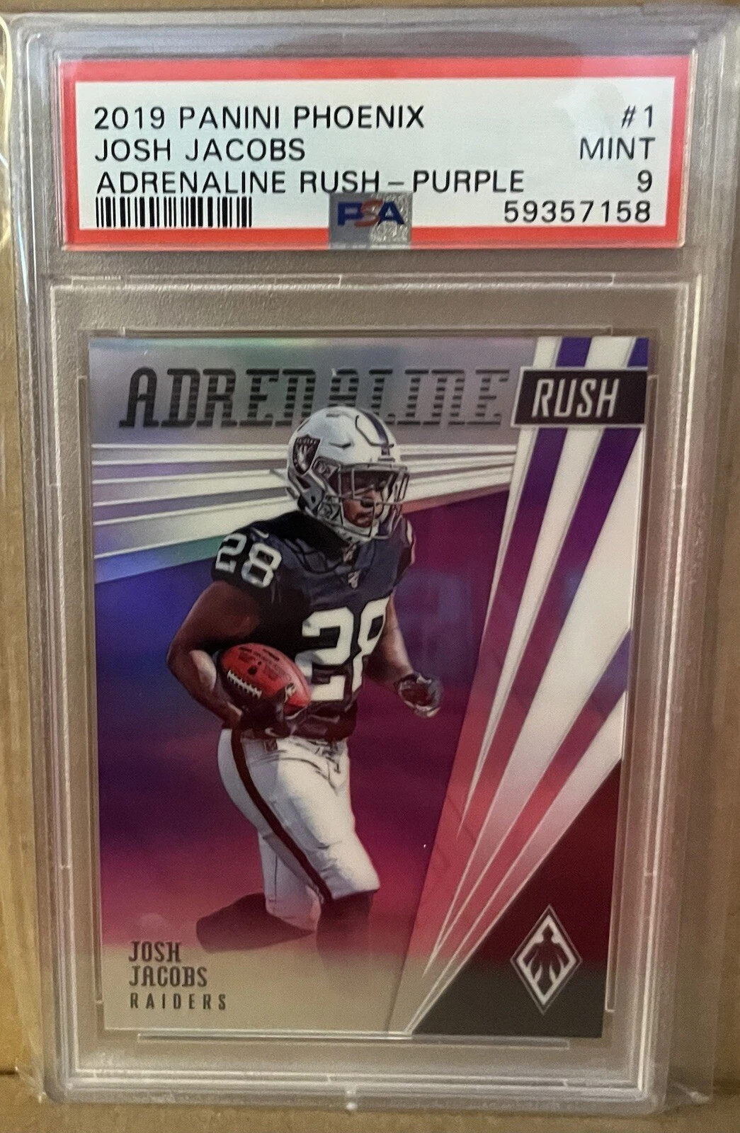 Josh Jacobs Panini Phoenix Adrenaline Rush #1 Purple