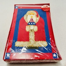 Vintage Plus Mark Christmas Card Santa Country American Red Cross Pride USA Seal