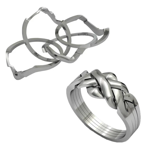 Criss cross puzzle ring 925 silver handmade  4 band Classical Turkish Puzzle