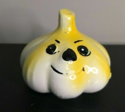 Vintage Smiling Garlic Baking Soda Holder for Fridge Anthropomorphic Face