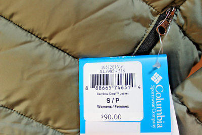 Columbia women's Caribou Crest puffer Jacket size S Green Water