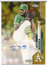 2020 Topps Chrome Update Sean Manaea A's Mets Gold Refractor AUTOGRAPH #36/50 !