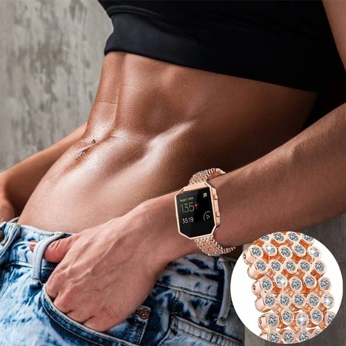 Bling Strass Edelstahl Uhr Armband Armband Abdeckung für Fitbit Blaze - Bild 6 von 22