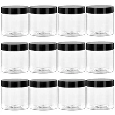 36 Pack 2 Oz Small Plastic Container Jars with Lids and Labels BPA Free, Empty