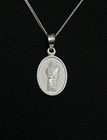 Sterling Silver Oval St. Jude Pendant With 20” Silver Curb Chain