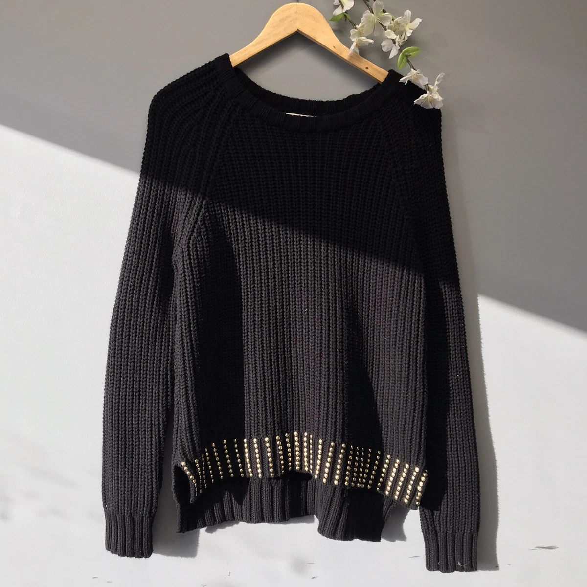 Black and top gold sweater women's