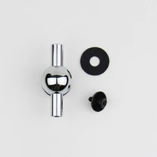 8 PCS 2 1/8" Tom Tube Lugs Double End Chrome Finish with Gaskets & Black Screws