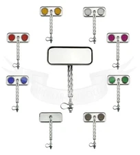 ORIGINAL! VINTAGE LOWRIDER RECTANGLE DOUBLE SQUARE TWISTED MIRROR MANY COLORS.