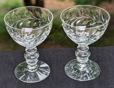 DUNCAN and MILLER NOBILITY CRYSTAL LIQUOR COCKTAIL GLASSES 2 PC SET VINTAGE 4"