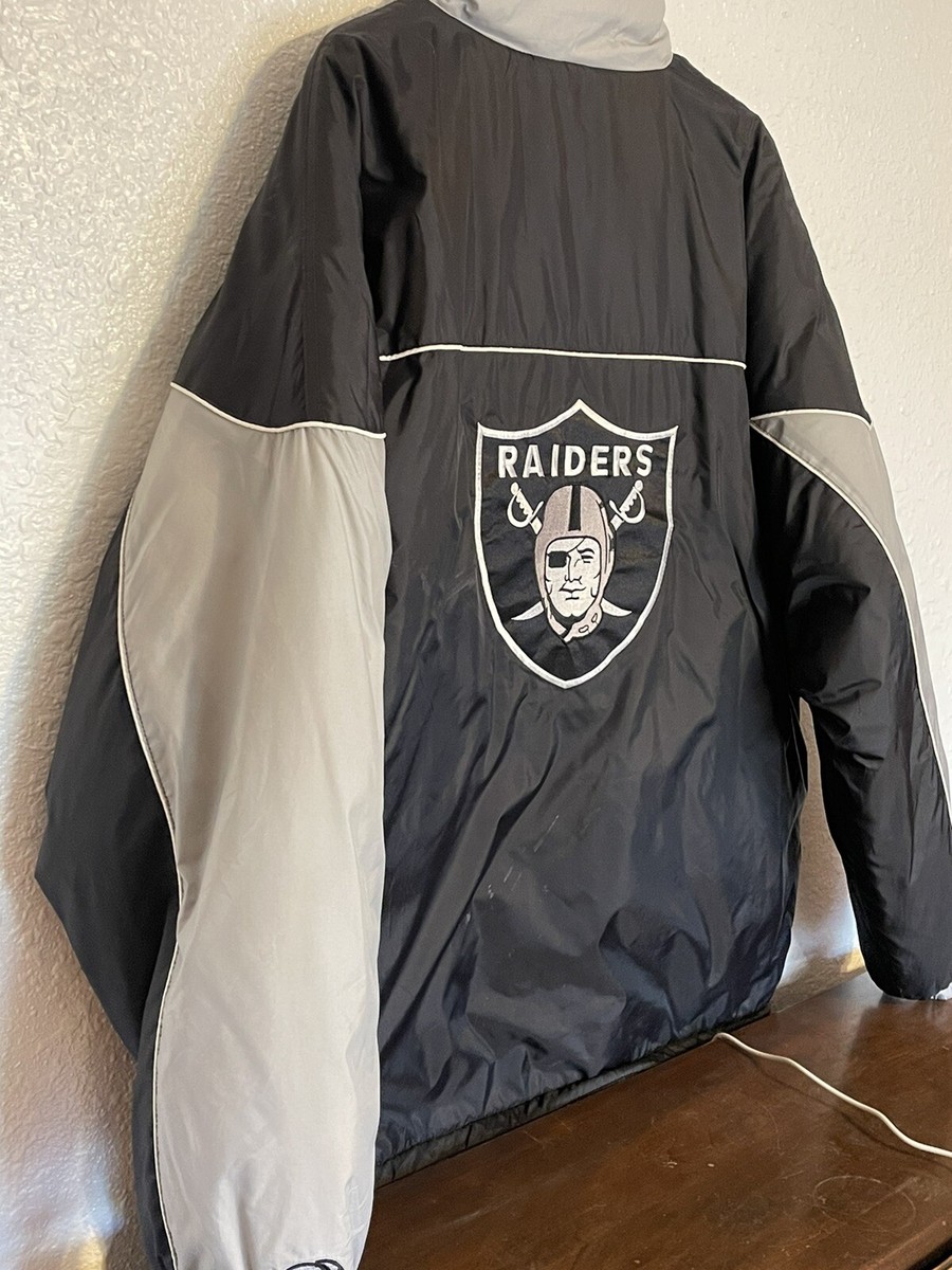 ウォームアップウェア 90s NFL raiders jacket RAIDERS Vintage 90s Logo 7 NFL Football Zip Up Puffer Parka
