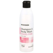 McKesson Rinse-Free Shampoo and Body Wash 8 oz. Light Floral Scent 1 Bottle 