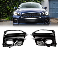 For Infiniti Q50 Sport 2014-2017 Front Bumper Fog Light Cover Bezel Trim LH & RH