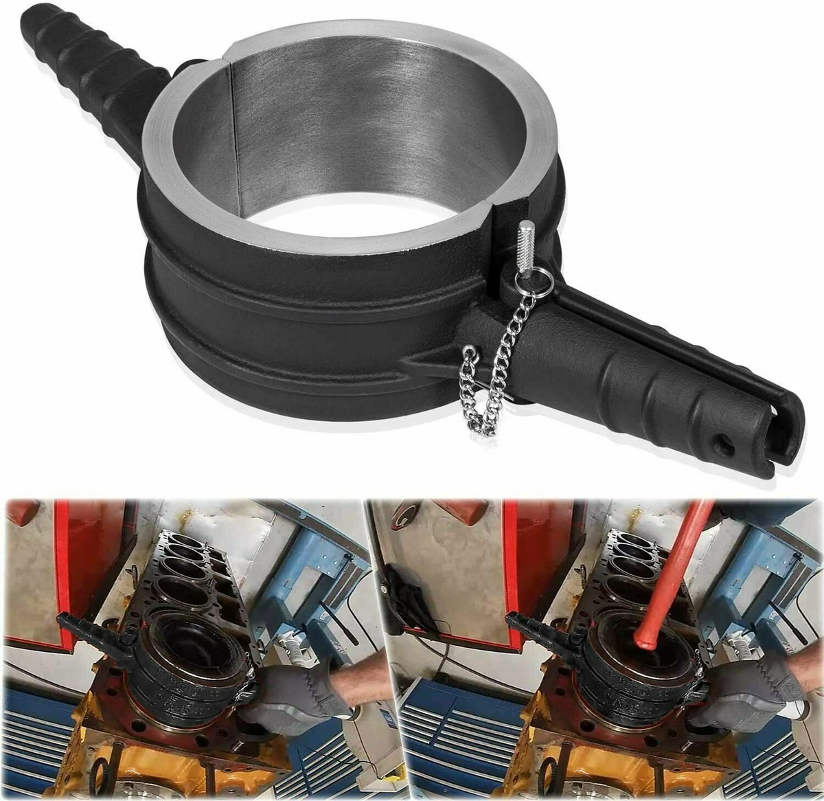 7040 Piston Ring Compressor Tool For Cummins ISX, Caterpillar 3400, And C-15 5.4" Bore Same As PT-7040 (Black - View #13