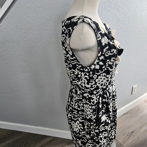 Nanette Laporte Linen & Silk Black Pattern Press Women's Size 8 - Picture 4 of 13