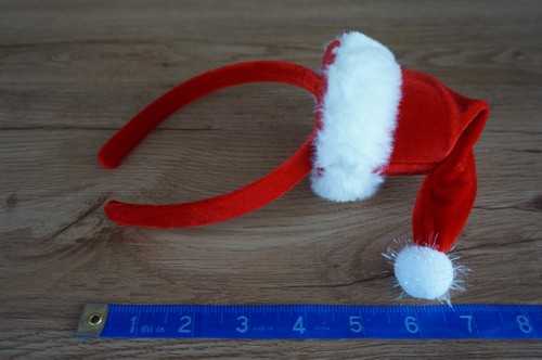 CHRISTMAS Headband RED White Furry SANTA Mrs. Claus Hat Girl Women Fun - Picture 4 of 7