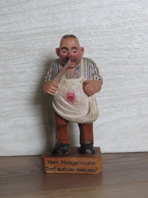 VTG Mr.Butcher May I Have a Little More? German Wood Oliver Twist Knife READ
