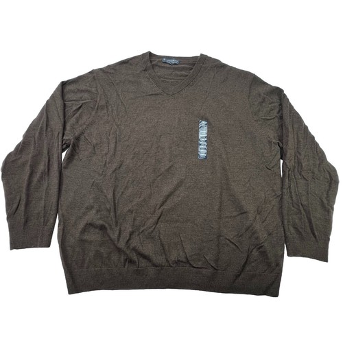 Hart Schaffner Marx Pullover Herren 3XB braun 100% Merinowolle V-Ausschnitt Pulli
