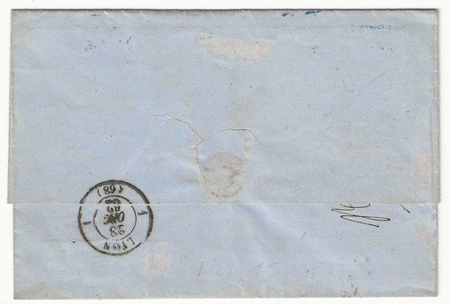 1862 Regno d'Italia - 40 c. rosso carminio bordo foglio su lettera per Lione - Foto 3 di 3