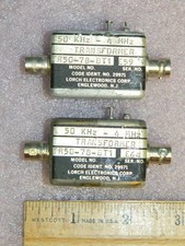 (2) Lorch TR50-78BT1 Transfomer 50kHz-4MHz BNC(f)-Triax(f)