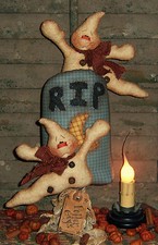 Primitive Halloween Ghost Doll Stone Ornie Paper Pattern 339