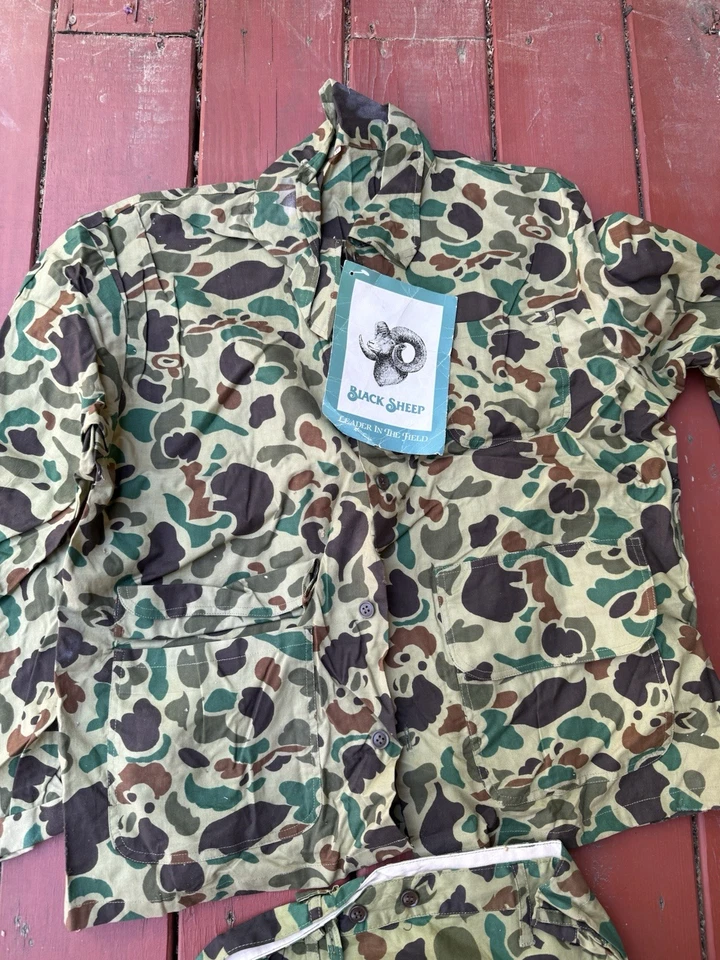 New NOS Vintage Black Sheep Duck Camo Field Shirt & Pants Men's Size XL - Image 3 of 4