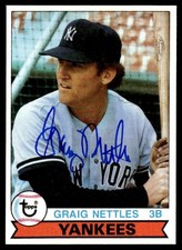 1979 Topps Burger King Baseball Graig Nettles New York Yankees #15 Signed