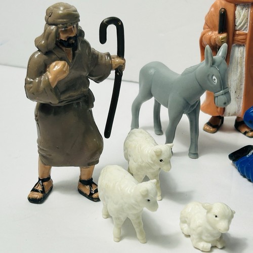 Pioggia Bibbia Grandi Natale Natività Bambini Playset 14 Figurine Plastica 1991 - Foto 2 di 8