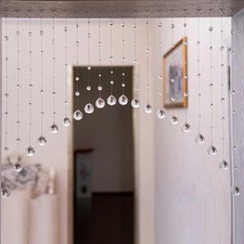 Crystal Beaded Curtain, 20 Strings Arched Door 40"W x 23"L Pack of 1 Clear