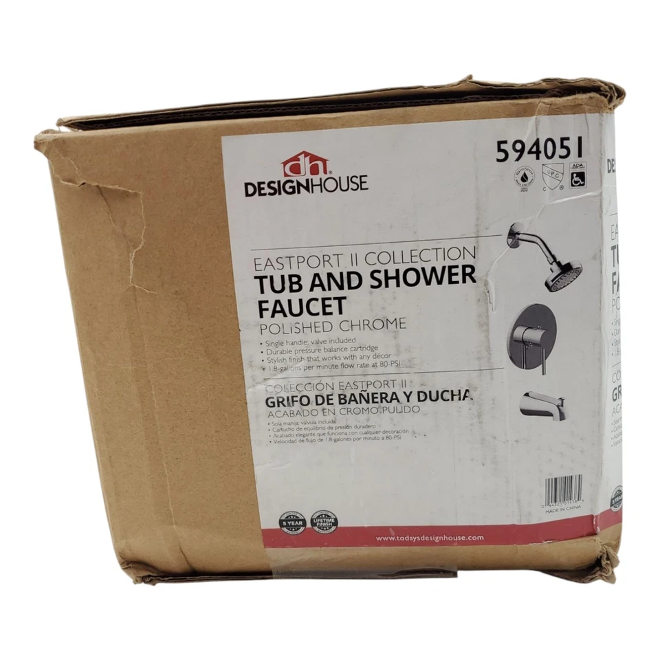 Grifo para bañera y ducha Design House Eastport II 594051 5 rociadores - cromado Foto 4 de 4