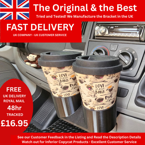 Peugeot Boxer Citroen Relay Fiat Ducato 07-24 Double Cup Drink Holder Motorhome - Picture 5 of 8
