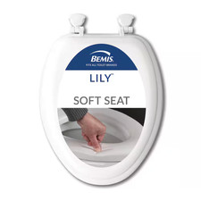 Lily Cushioned Vinyl Soft Elongated Closed Front Toilet Seat in White