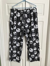 Disney Night Before Christmas Jack Skellington Black Soft Pajama Pants Size XL