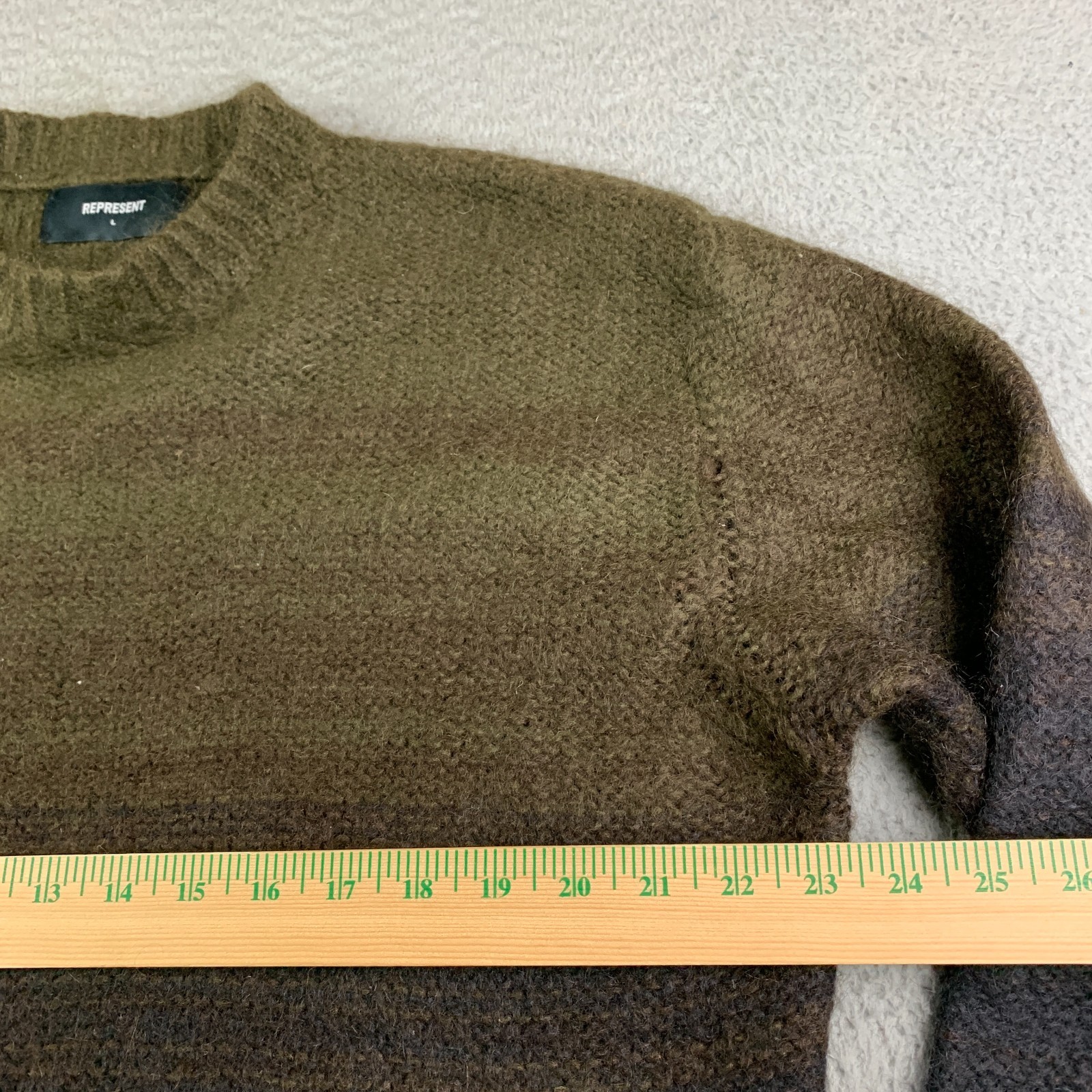 Represent Gradient Sweater Mens Large Knitted Cre… - image 7